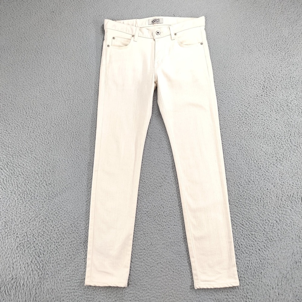 Naked & Famous Natural Seed Denim Cream Skinny Jeans